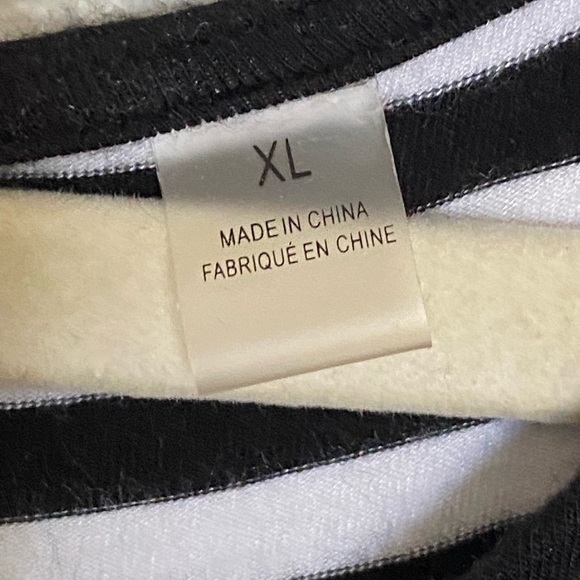 T TAHARI GEOMETRIC STRIPE MAXI DRESS BLACK WHITE MODAL KNIT SIDE KNOT SIZE XL - Picture 7 of 11